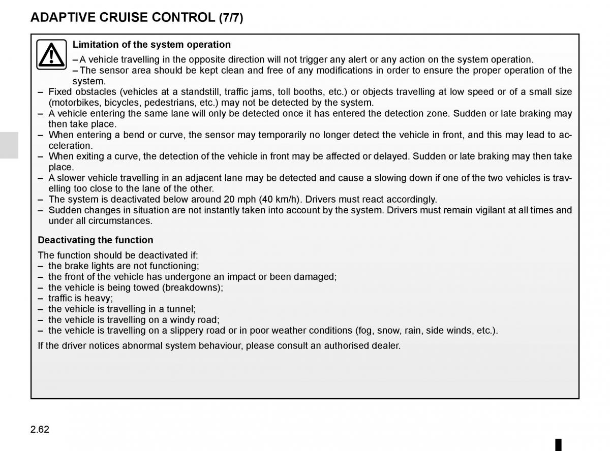 Renault Espace V 5 owners manual / page 170