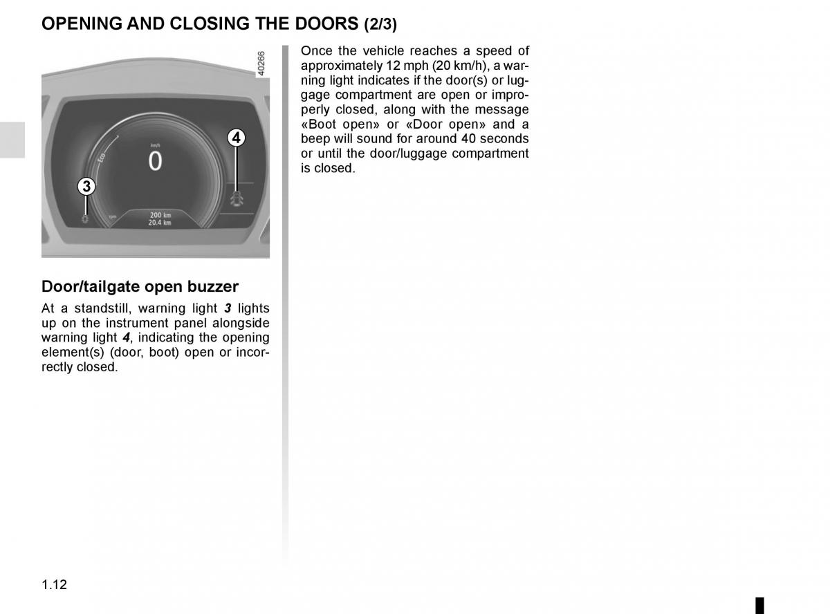 Renault Espace V 5 owners manual / page 18