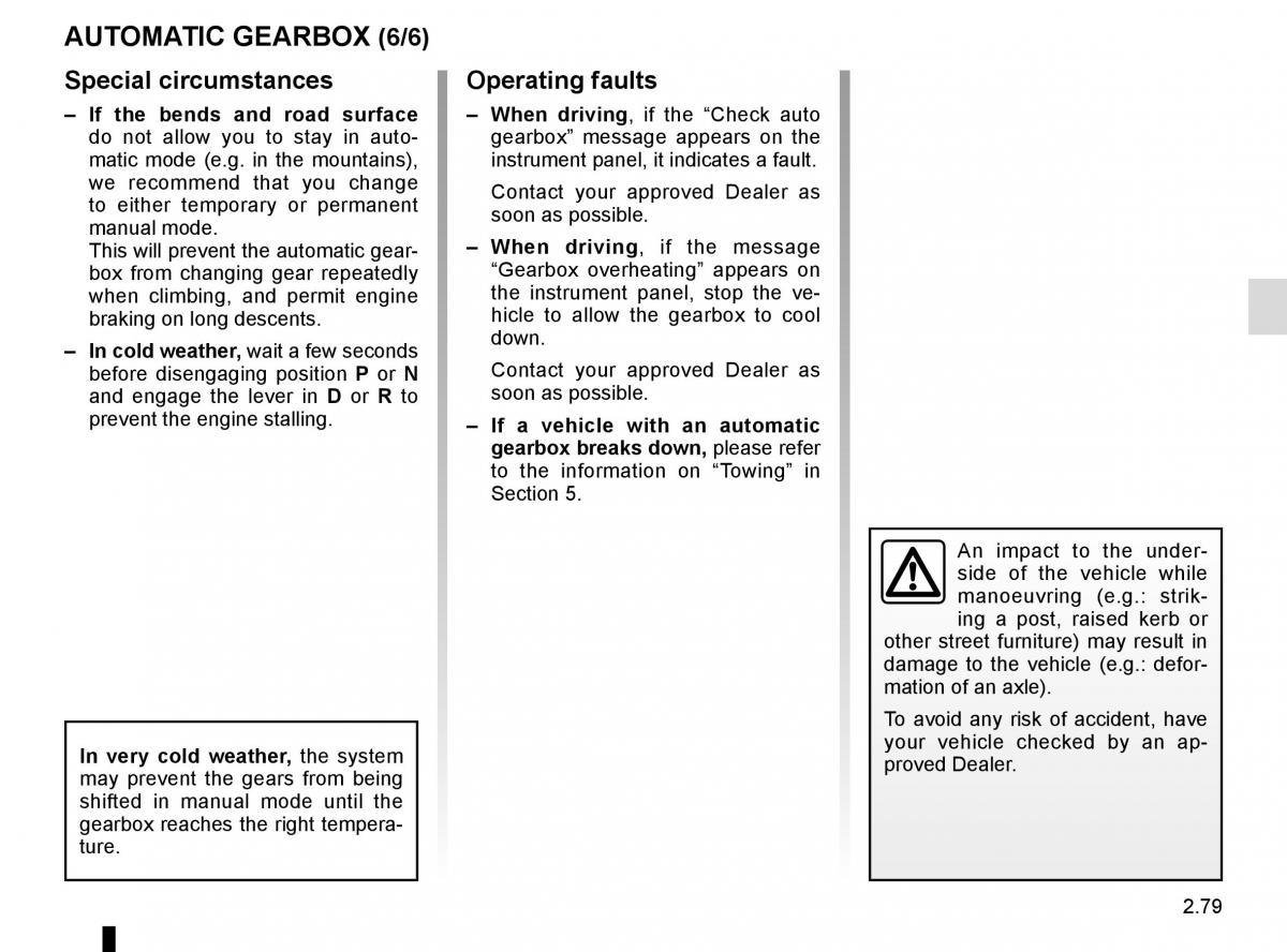 Renault Espace V 5 owners manual / page 187