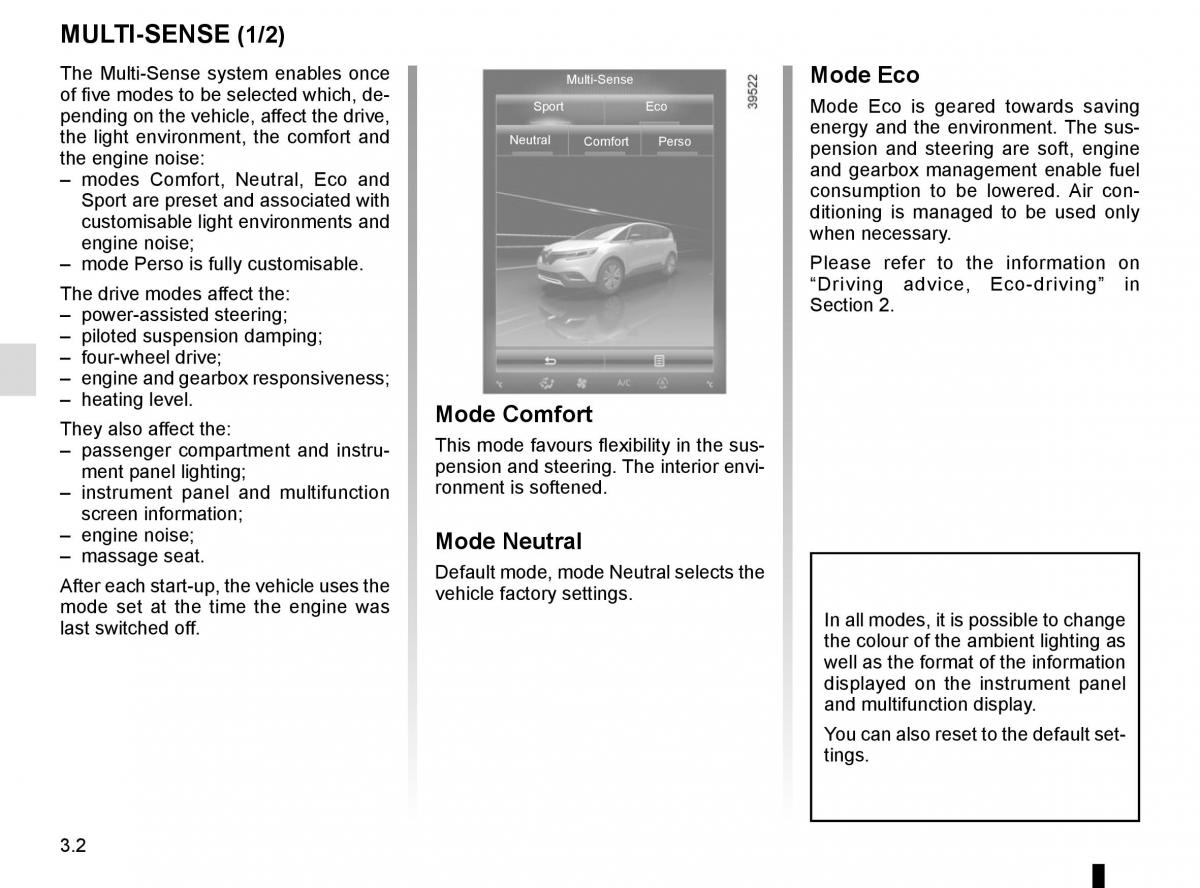 Renault Espace V 5 owners manual / page 190