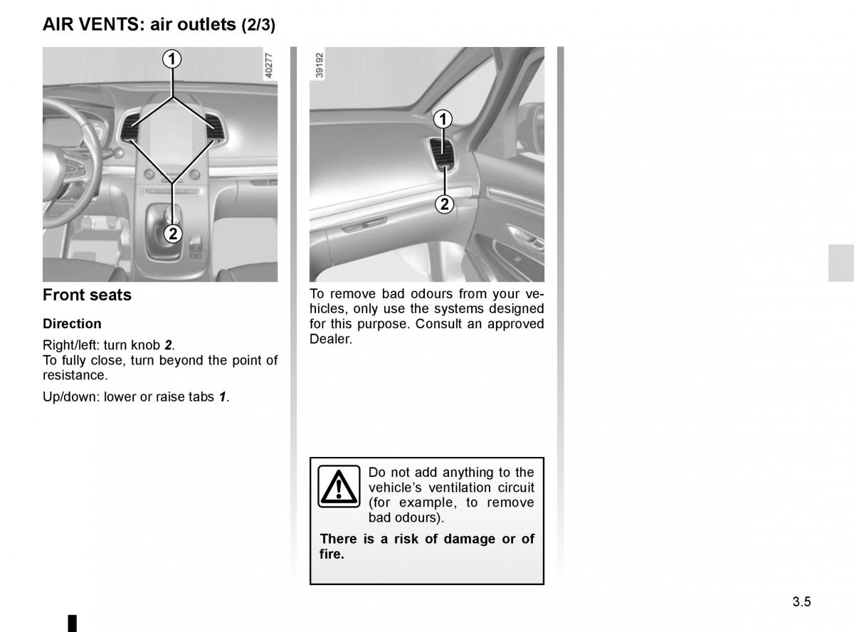 Renault Espace V 5 owners manual / page 193