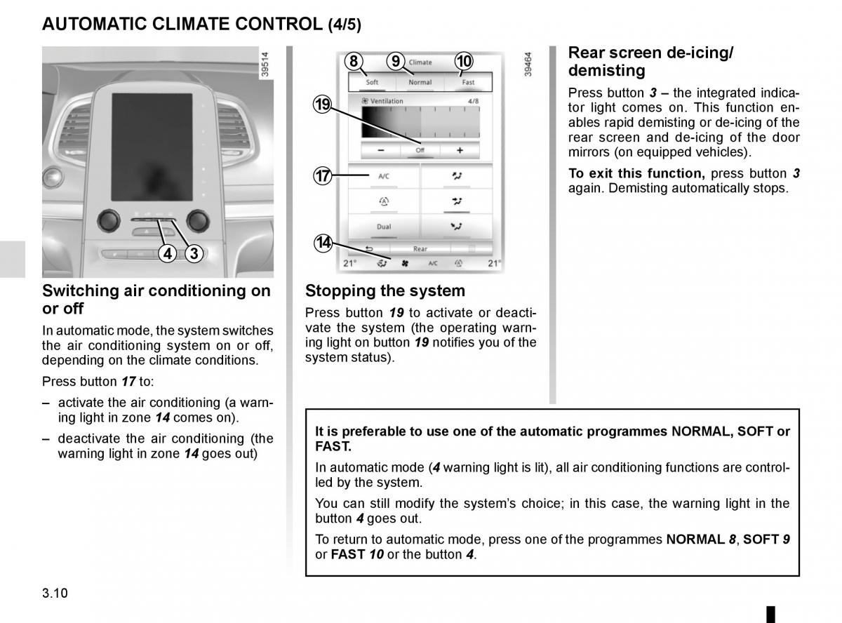 Renault Espace V 5 owners manual / page 198