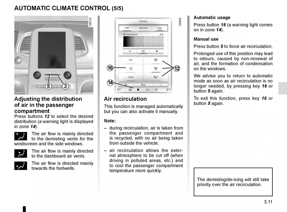 Renault Espace V 5 owners manual / page 199