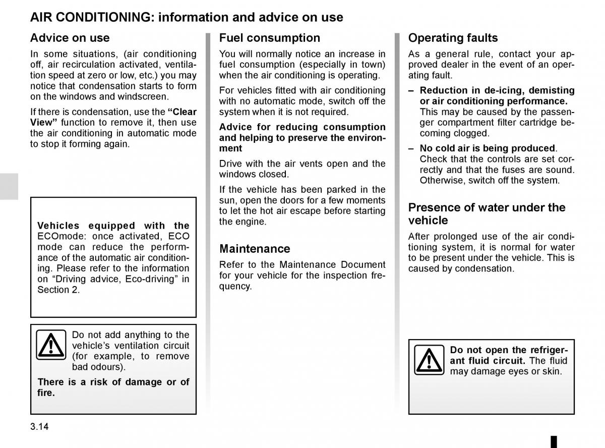 Renault Espace V 5 owners manual / page 202