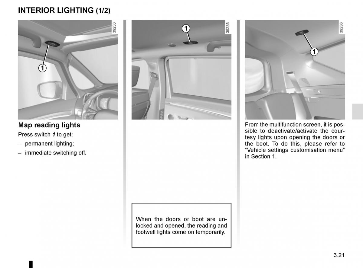 Renault Espace V 5 owners manual / page 209