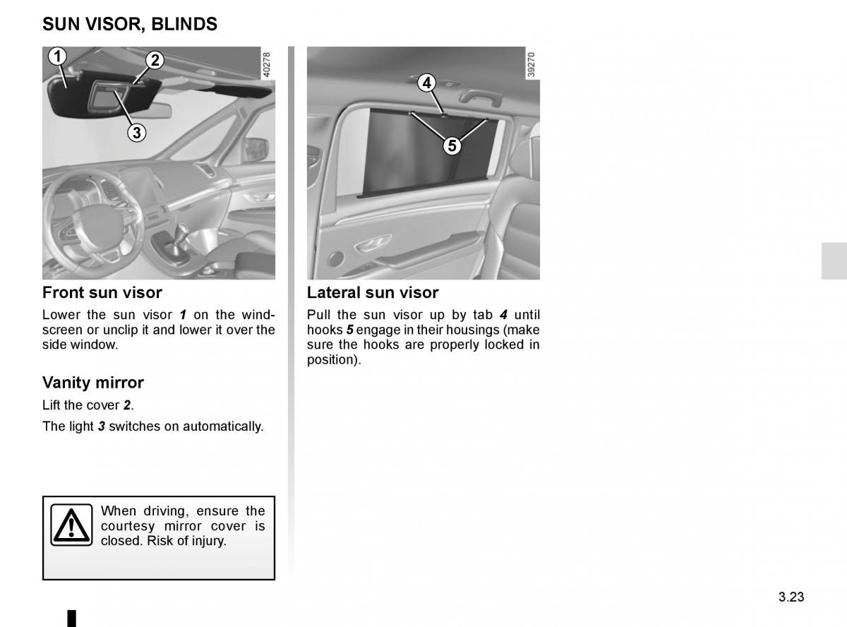 Renault Espace V 5 owners manual / page 211