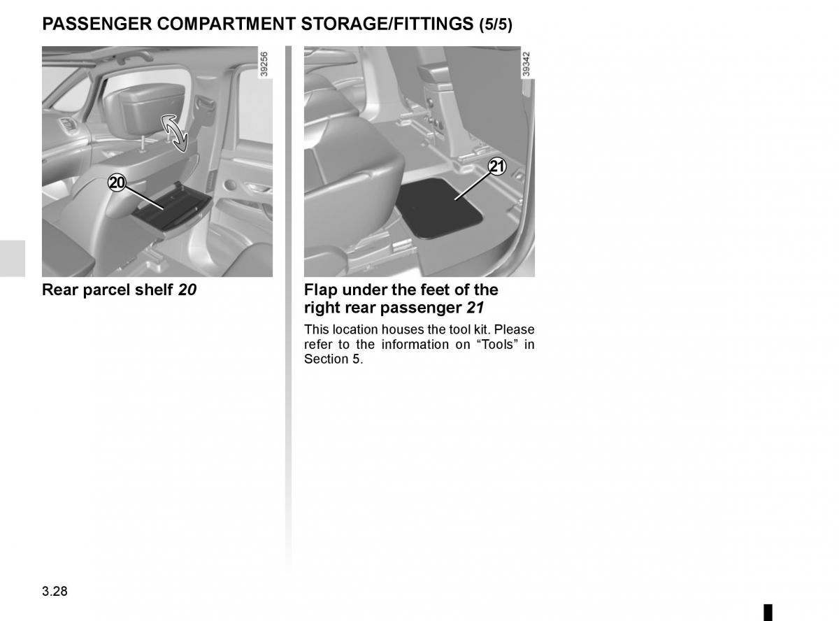 Renault Espace V 5 owners manual / page 216