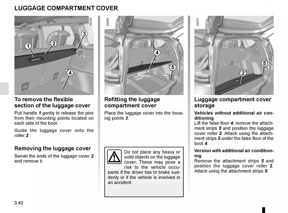 Renault Espace V 5 owners manual / page 230