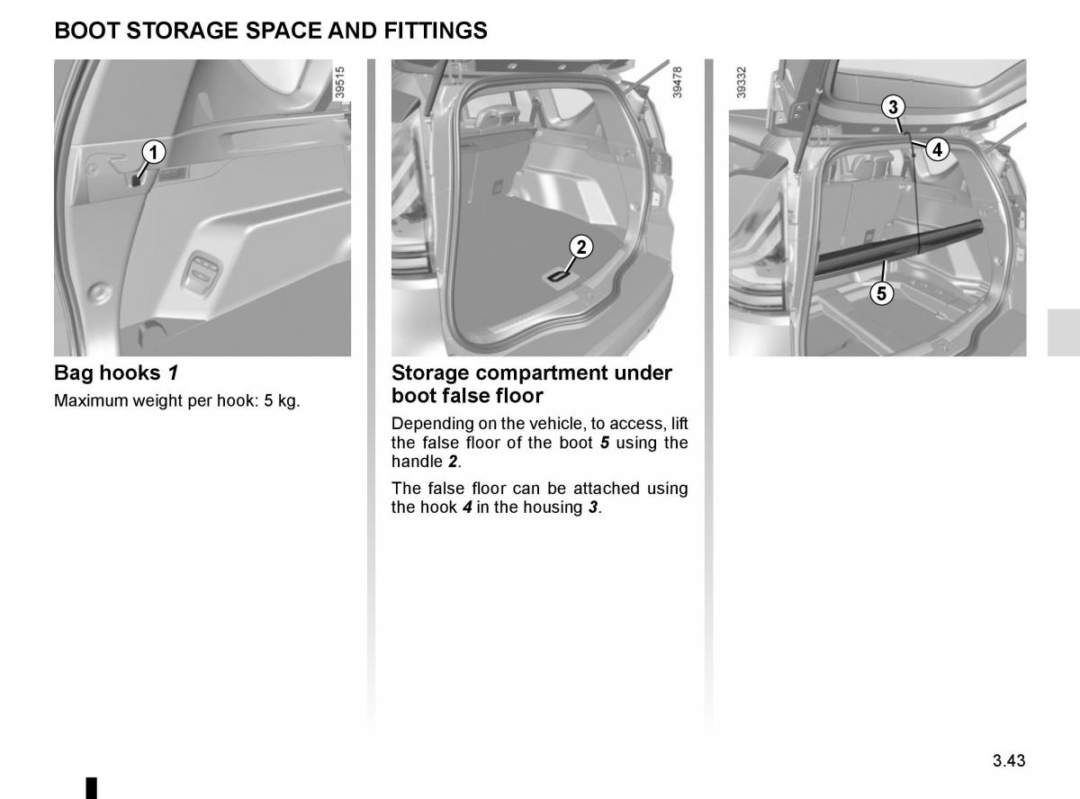 Renault Espace V 5 owners manual / page 231