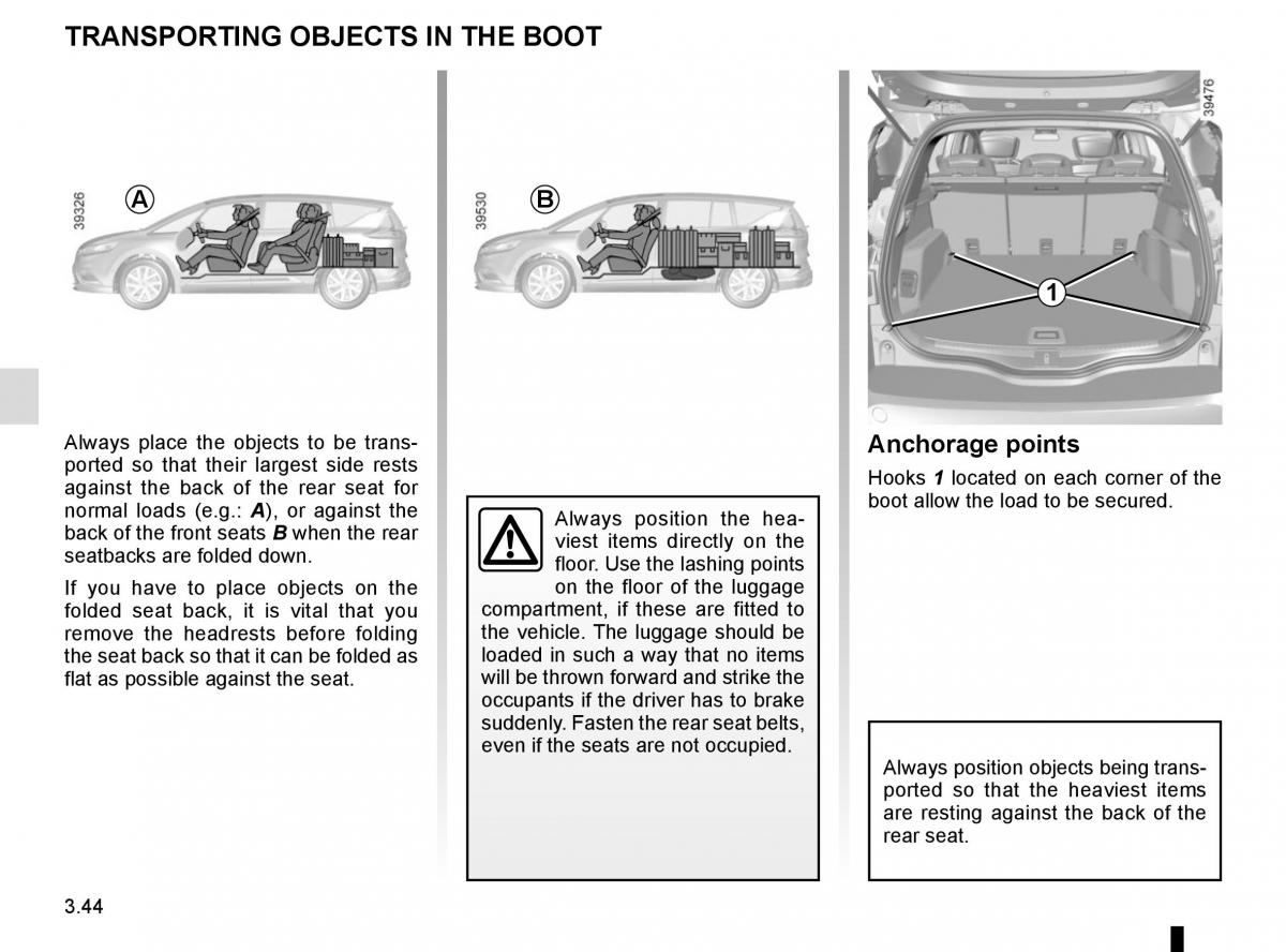 Renault Espace V 5 owners manual / page 232