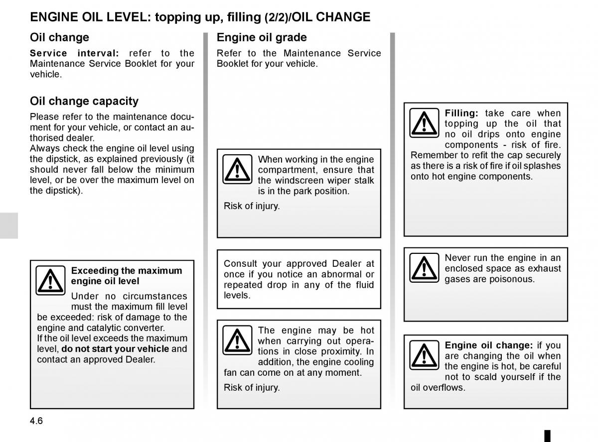 Renault Espace V 5 owners manual / page 244