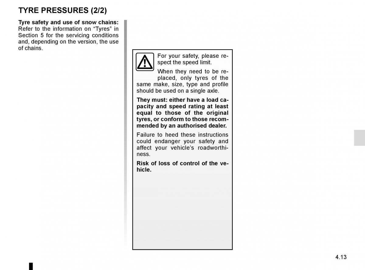 Renault Espace V 5 owners manual / page 251