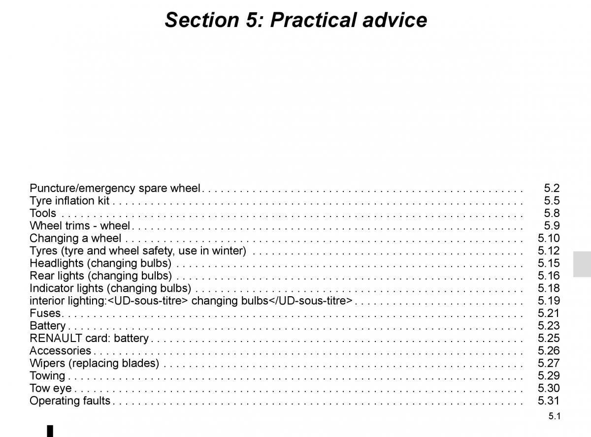 Renault Espace V 5 owners manual / page 257