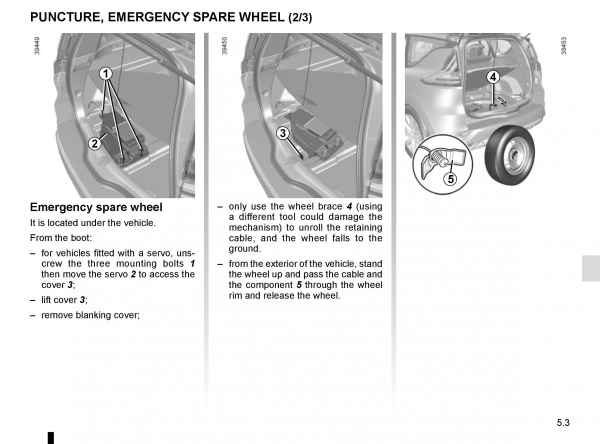 Renault Espace V 5 owners manual / page 259