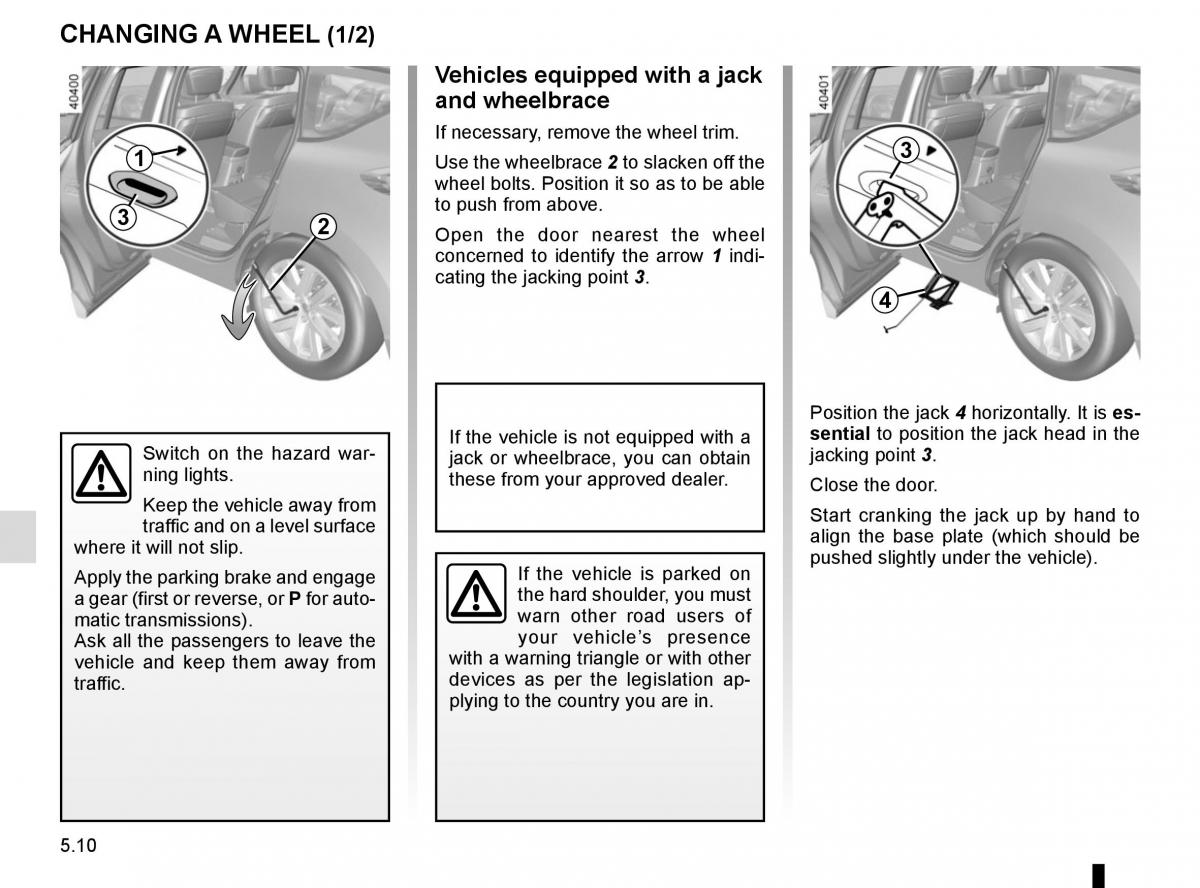 Renault Espace V 5 owners manual / page 266