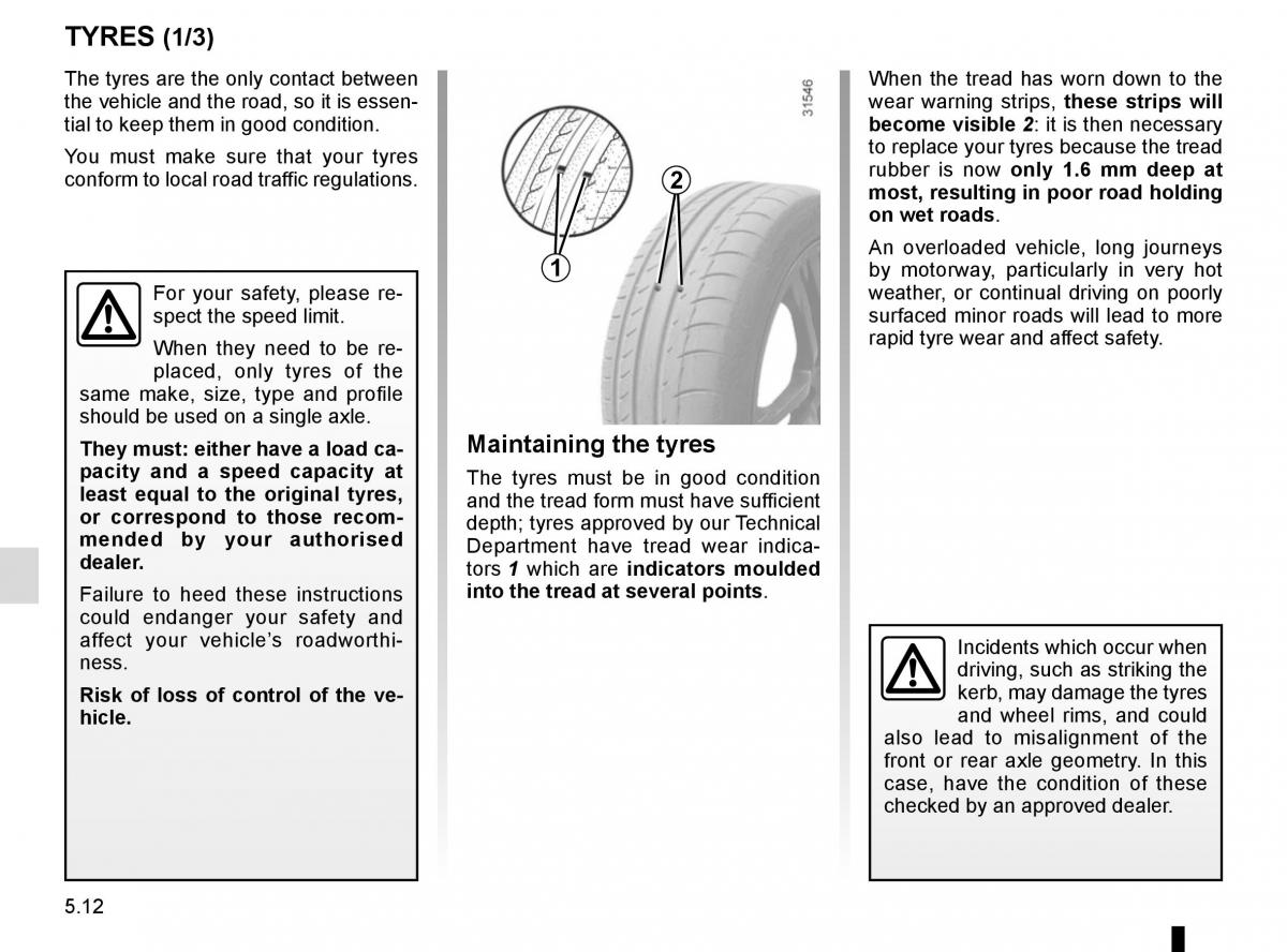 Renault Espace V 5 owners manual / page 268