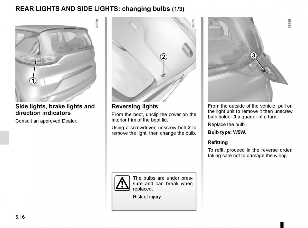 Renault Espace V 5 owners manual / page 272