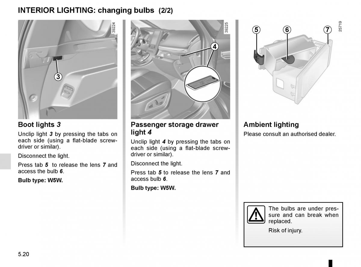 Renault Espace V 5 owners manual / page 276