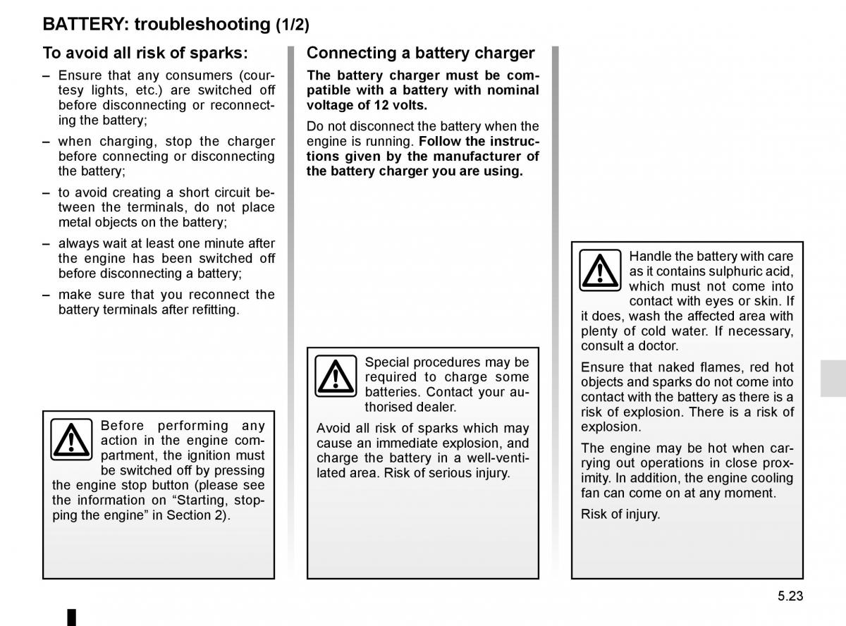 Renault Espace V 5 owners manual / page 279