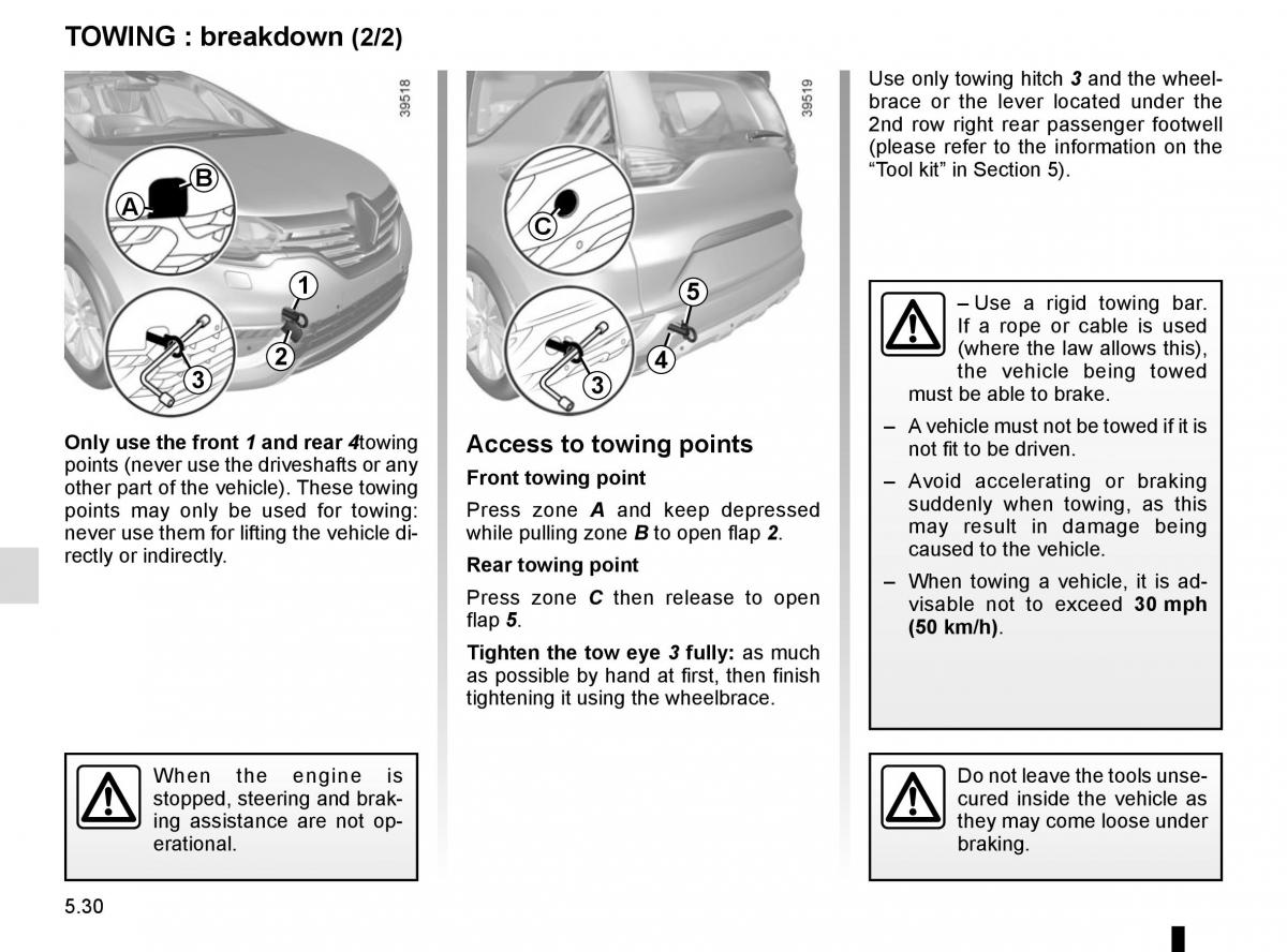 Renault Espace V 5 owners manual / page 286