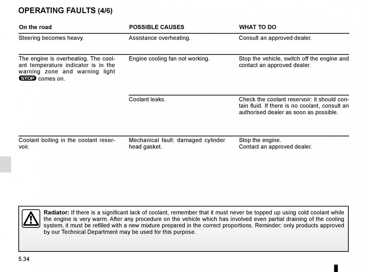 Renault Espace V 5 owners manual / page 290