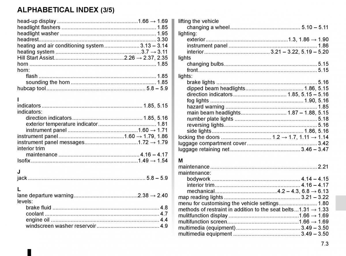 Renault Espace V 5 owners manual / page 313