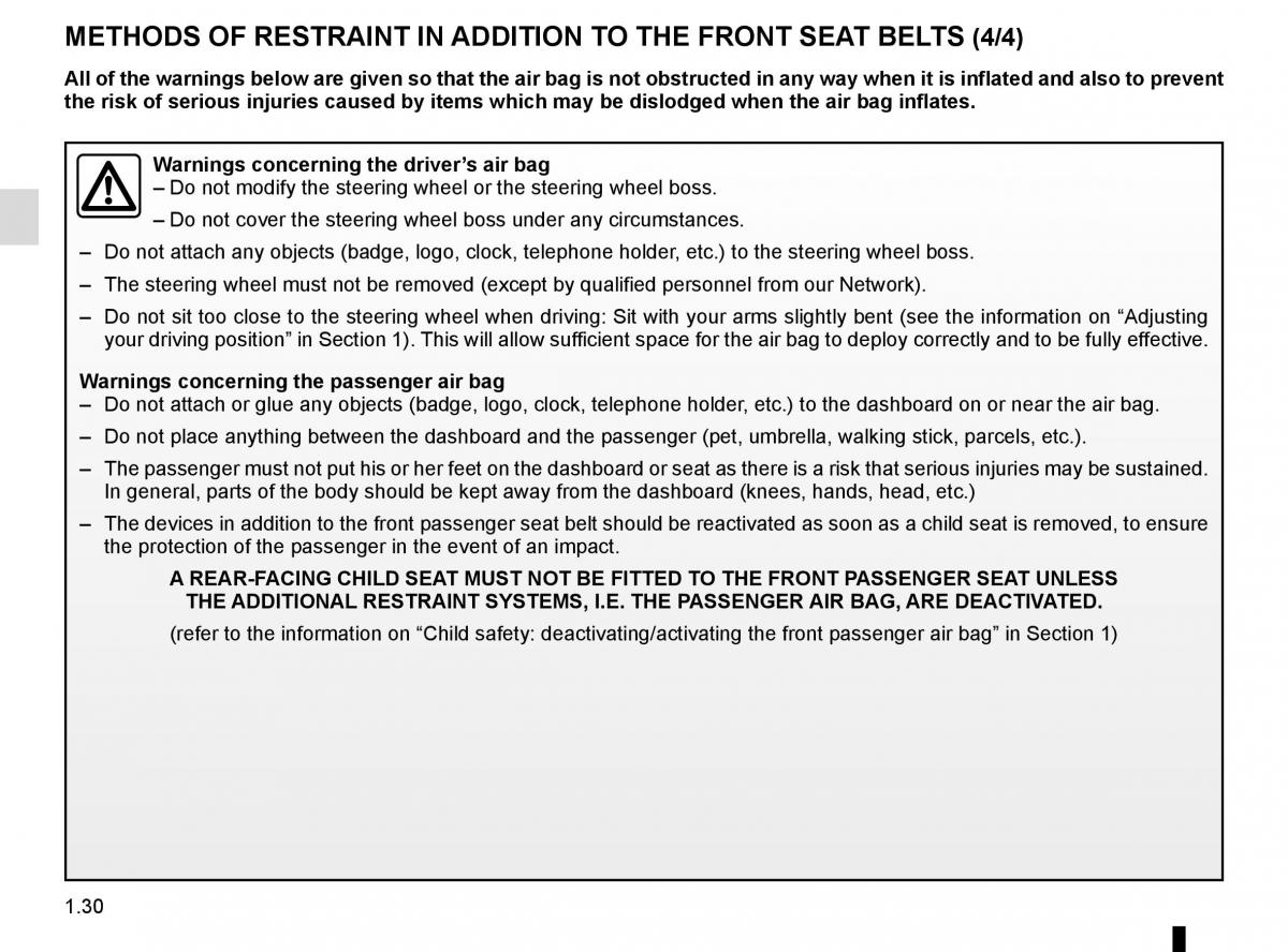 Renault Espace V 5 owners manual / page 36