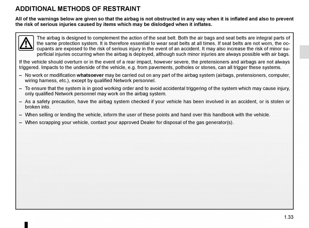 Renault Espace V 5 owners manual / page 39