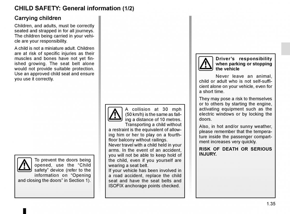 Renault Espace V 5 owners manual / page 41