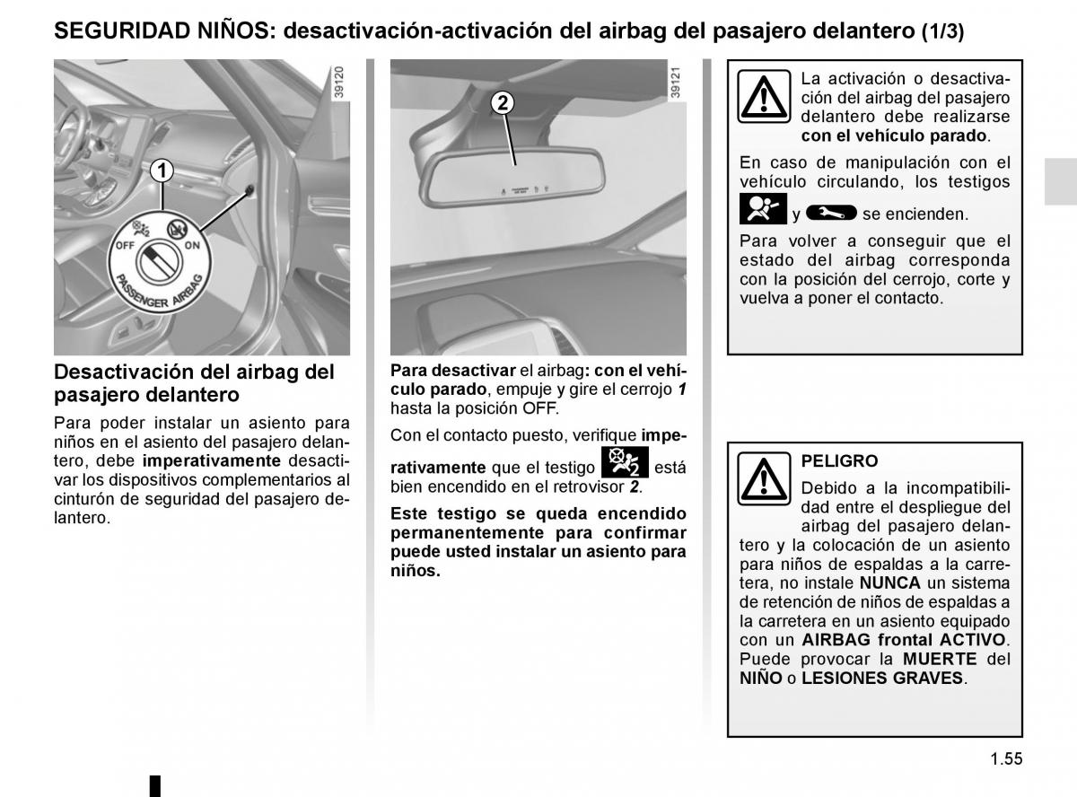 Renault Espace V 5 manual del propietario / page 61