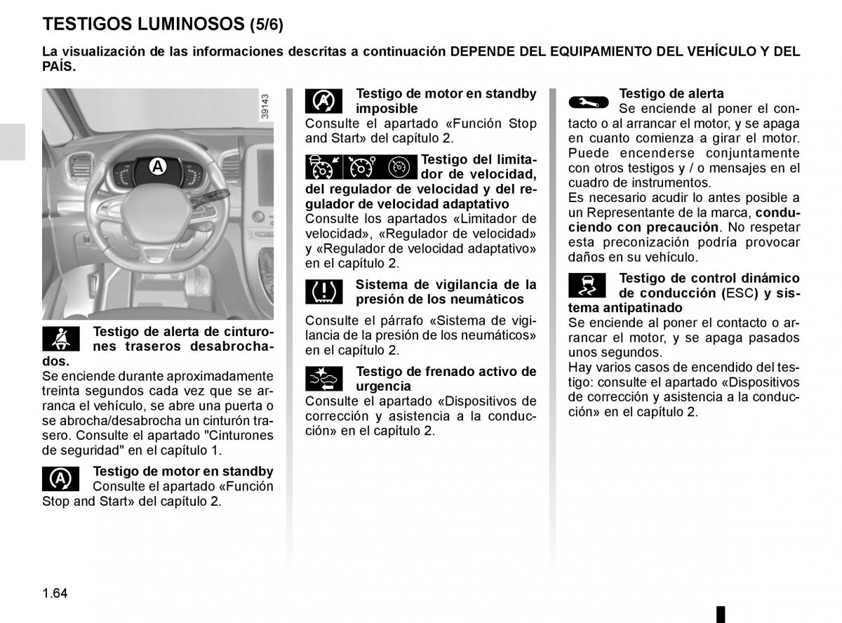 Renault Espace V 5 manual del propietario / page 70