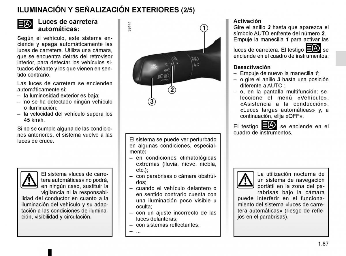 Renault Espace V 5 manual del propietario / page 93