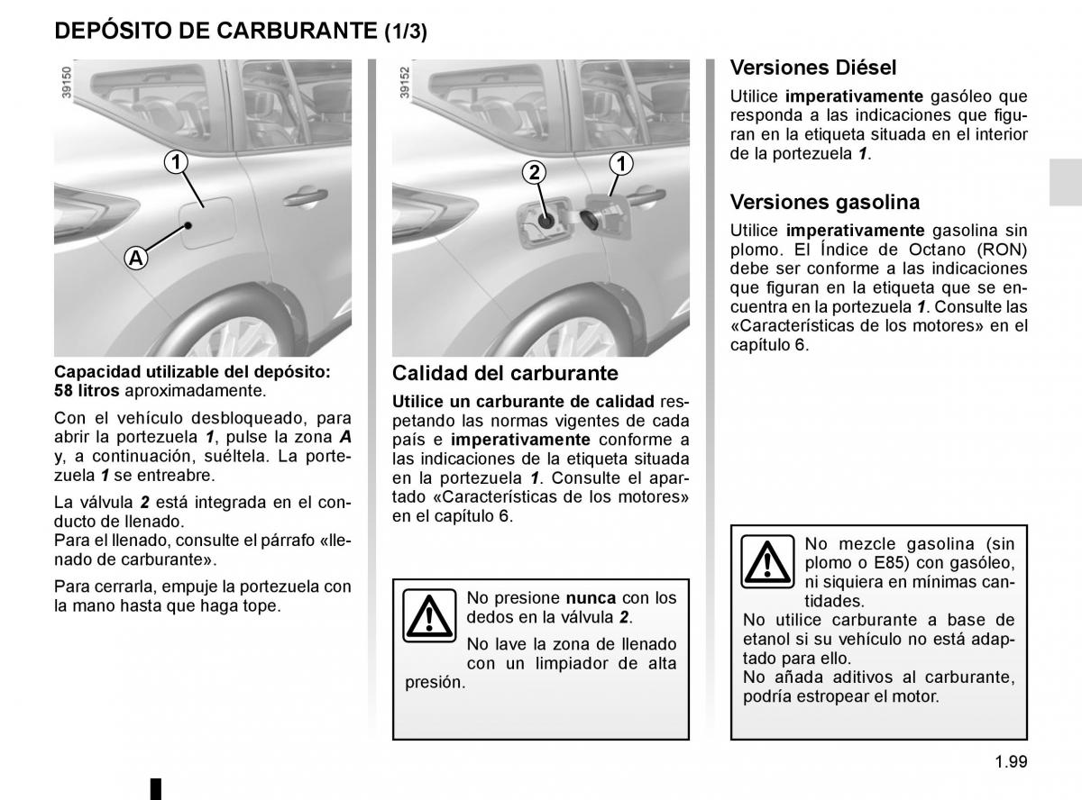 Renault Espace V 5 manual del propietario / page 105