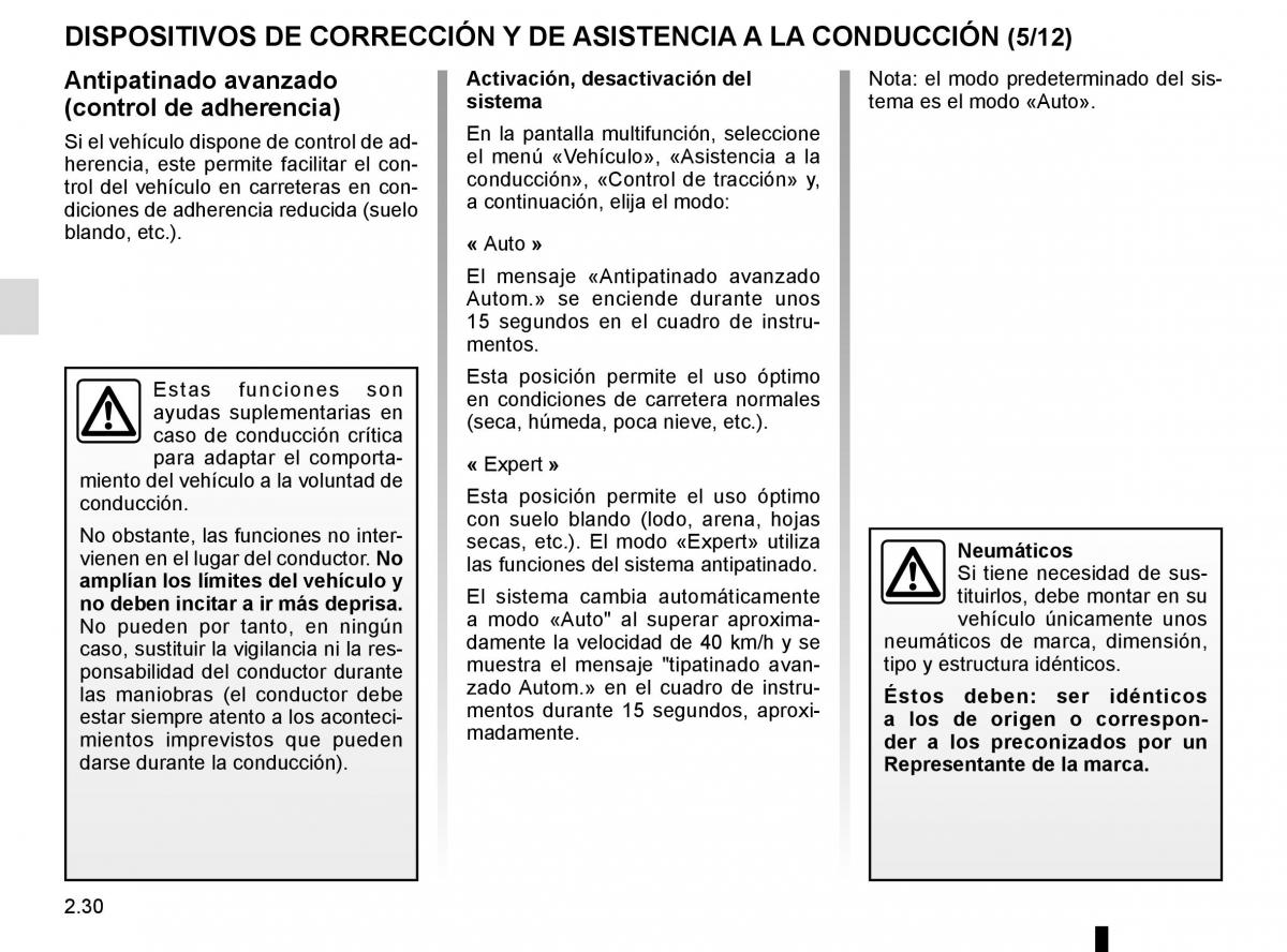 Renault Espace V 5 manual del propietario / page 138