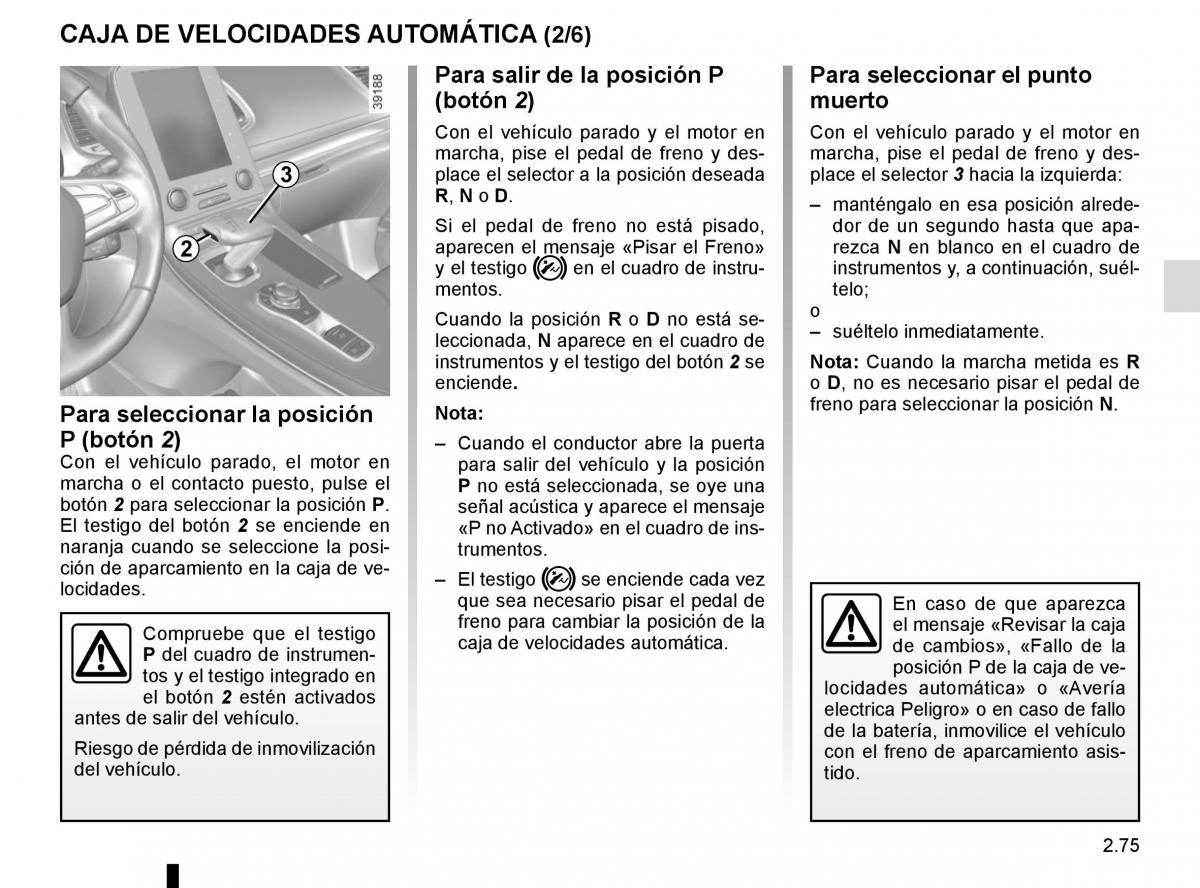 Renault Espace V 5 manual del propietario / page 183