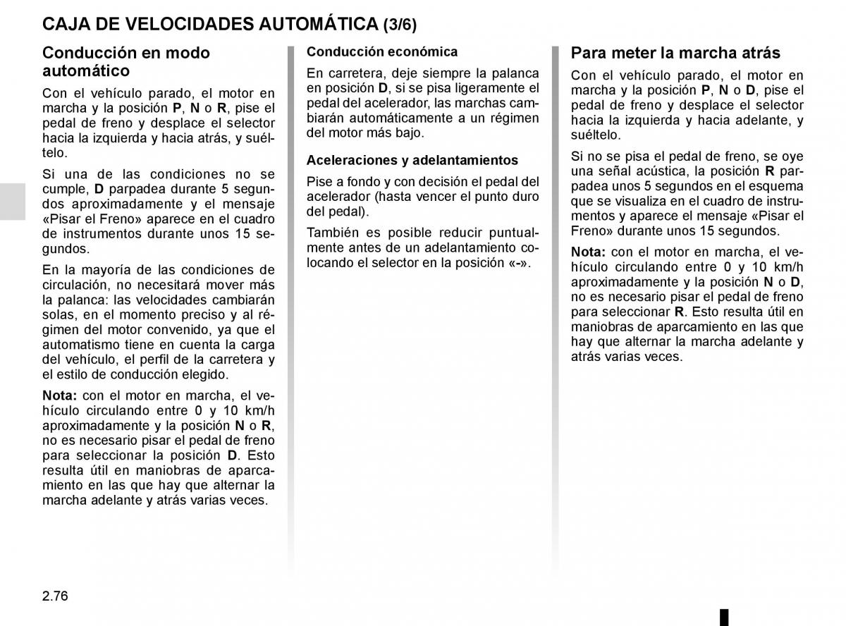 Renault Espace V 5 manual del propietario / page 184