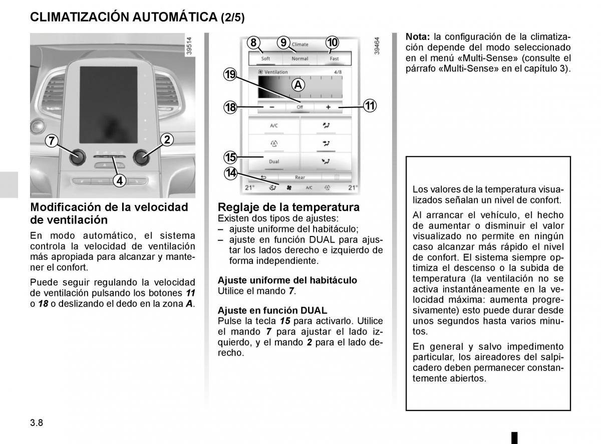 Renault Espace V 5 manual del propietario / page 196