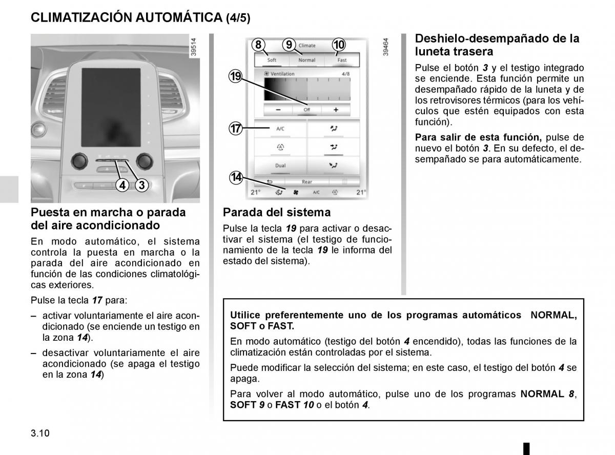 Renault Espace V 5 manual del propietario / page 198