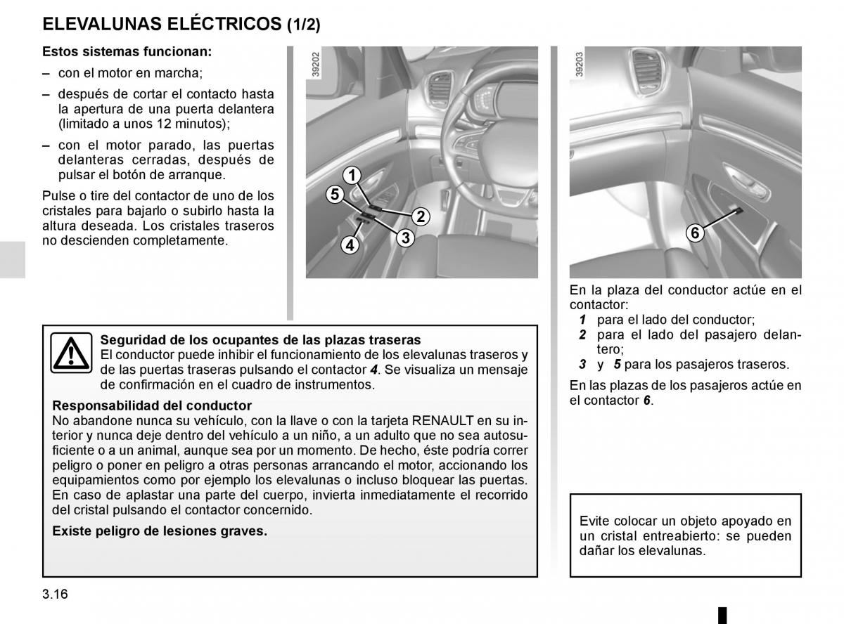 Renault Espace V 5 manual del propietario / page 204