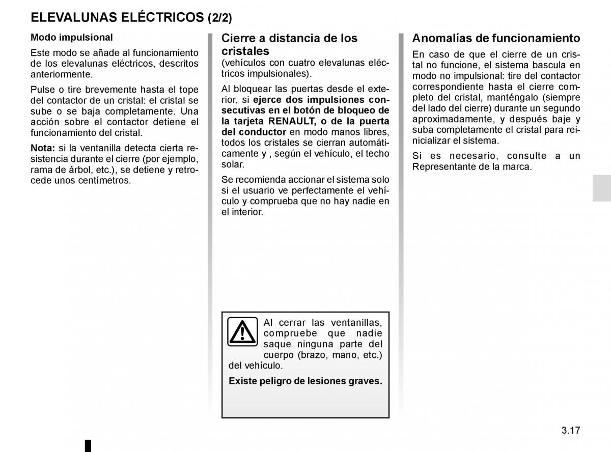 Renault Espace V 5 manual del propietario / page 205