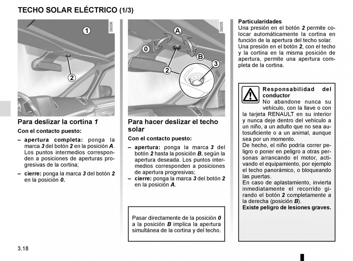 Renault Espace V 5 manual del propietario / page 206