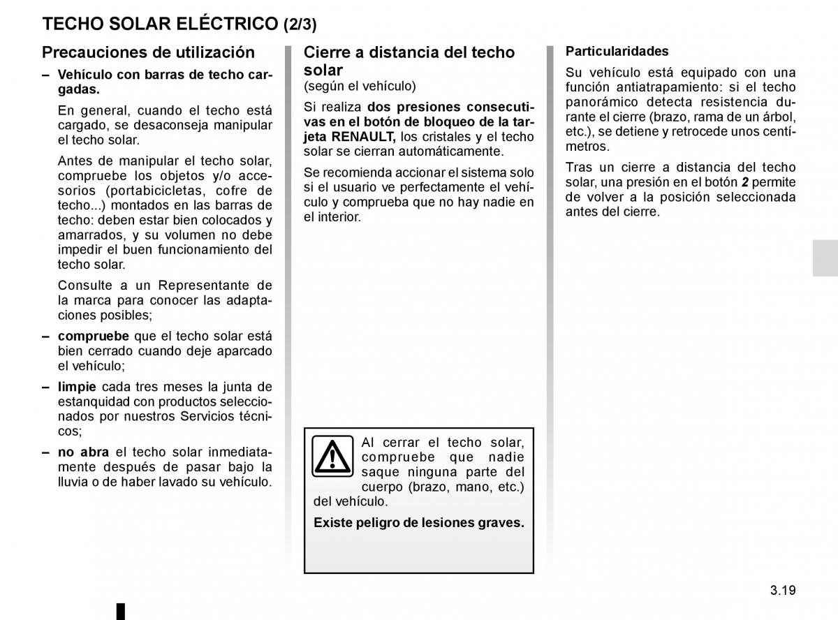 Renault Espace V 5 manual del propietario / page 207