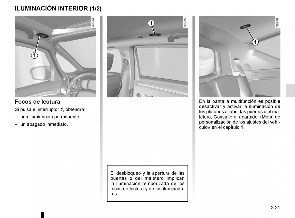 Renault Espace V 5 manual del propietario / page 209