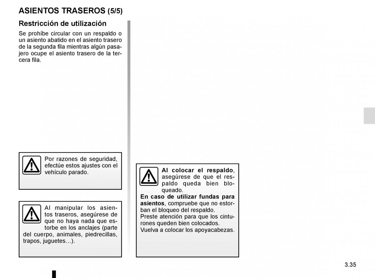 Renault Espace V 5 manual del propietario / page 223