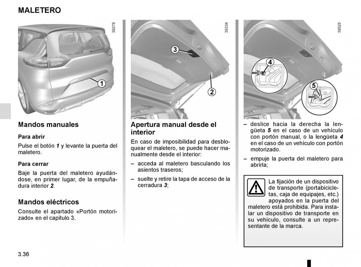 Renault Espace V 5 manual del propietario / page 224