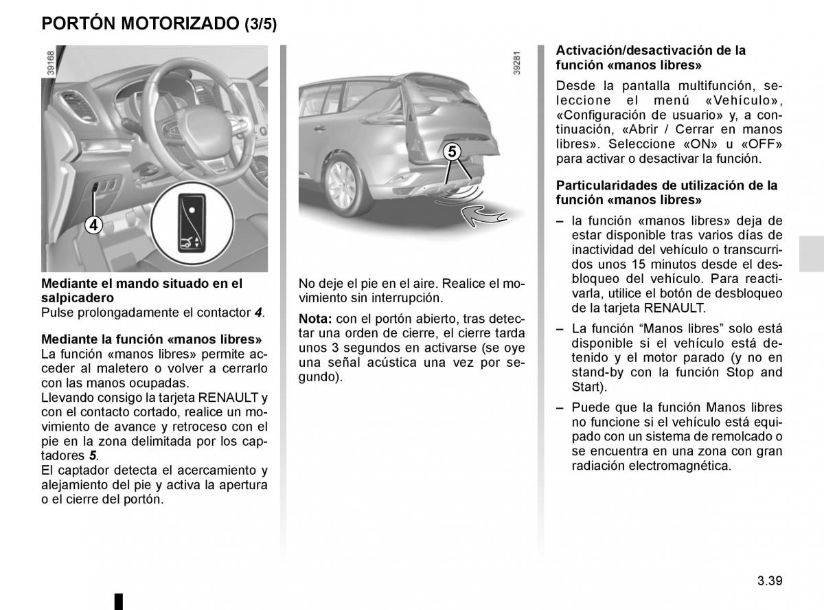 Renault Espace V 5 manual del propietario / page 227