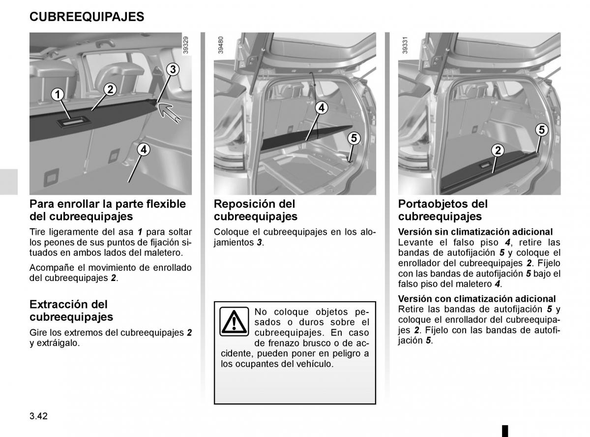 Renault Espace V 5 manual del propietario / page 230