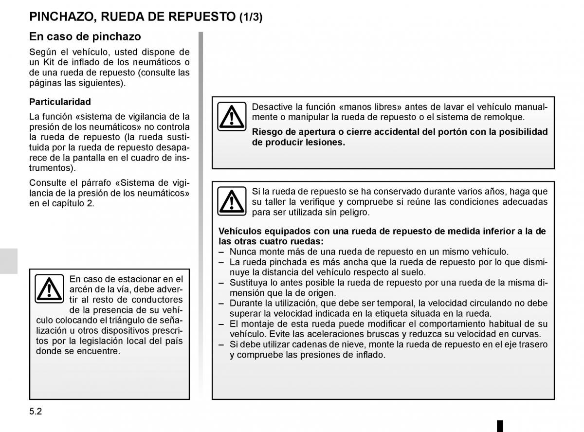 Renault Espace V 5 manual del propietario / page 258