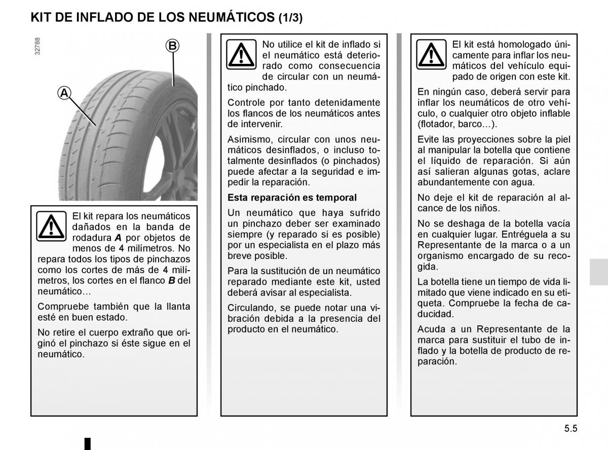 Renault Espace V 5 manual del propietario / page 261