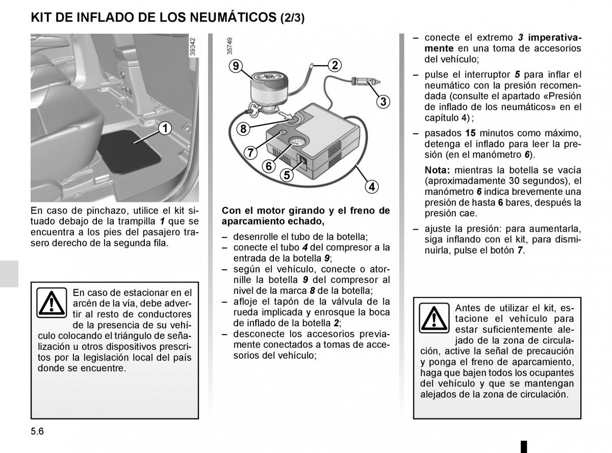 Renault Espace V 5 manual del propietario / page 262